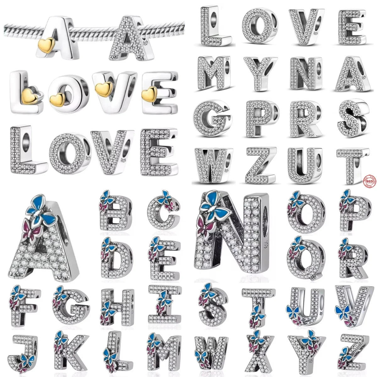 Silver S925 26 A-Z letter heart-shaped sparkling zircon bead decoration Fit DIY bracelet women's jewelry exquisite accessories
Silver S925 26 A-Z letter heart-shaped sparkling zircon bead decoration Fit DIY bracelet women's jewelry exquisite accessories