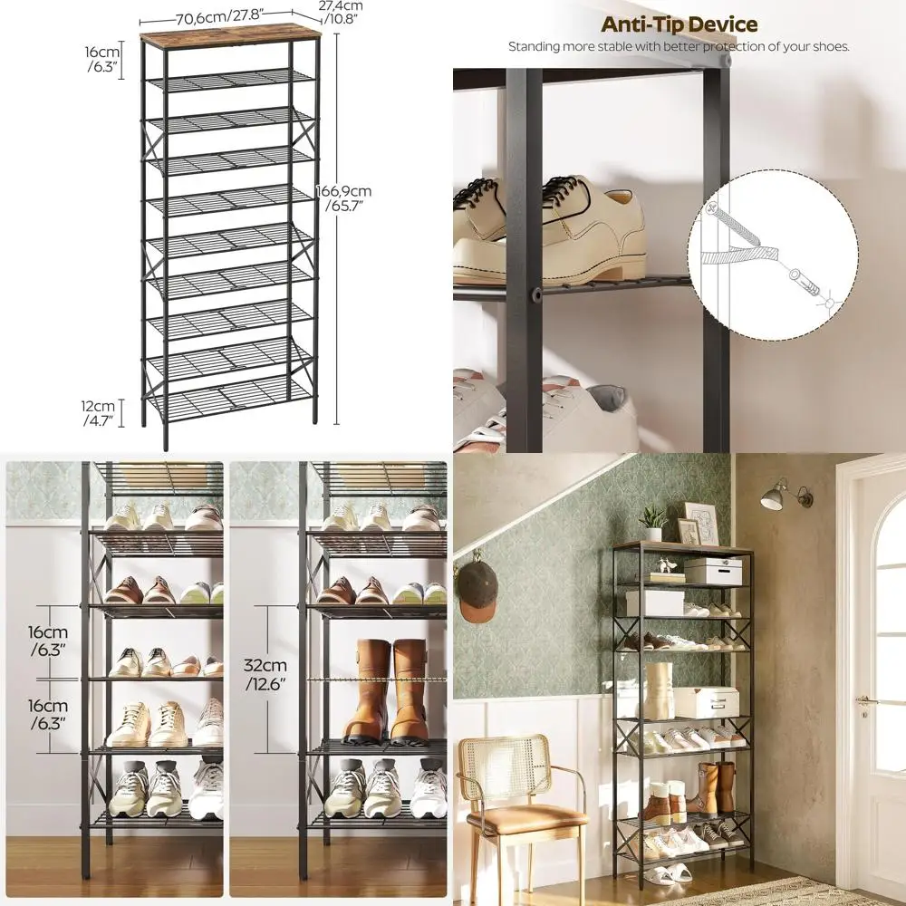 Large Capacity 40-Pair Shoe Rack Organizer, Sturdy & Stable, Ideal for Entryway, Hallway, Closet, Dorm, Rustic Brown
Large Capacity 40-Pair Shoe Rack Organizer, Sturdy & Stable, Ideal for Entryway, Hallway, Closet, Dorm, Rustic Brown