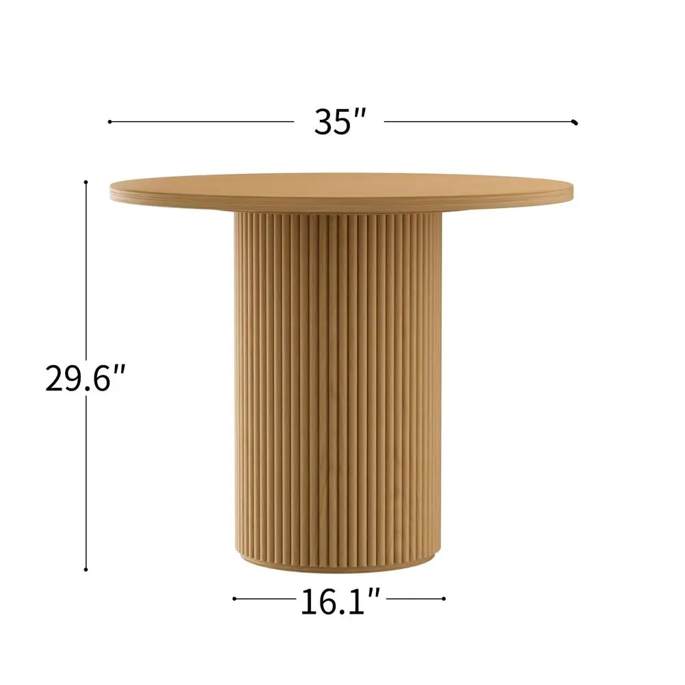 Round Pedestal Dining Table, Solid Wood Base, Modern Fluted Design for Kitchen, Breakfast Nook, Small Space
Round Pedestal Dining Table, Solid Wood Base, Modern Fluted Design for Kitchen, Breakfast Nook, Small Space