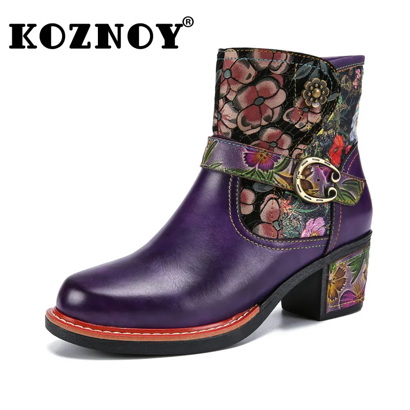Koznoy Women Boots 5cm Genuine Leather ethnic Print Suede Sheepskin Autumn Spring Ankle Winter Plush Plus Size Novelty Shoes
Koznoy Women Boots 5cm Genuine Leather ethnic Print Suede Sheepskin Autumn Spring Ankle Winter Plush Plus Size Novelty Shoes