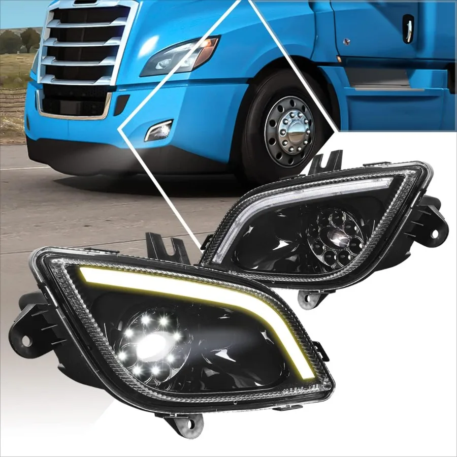 Передний бампер, 3D светодиодный проектор, противотуманные фары, лампы для Freightliner Cascadia 20182022, с черным корпусом, улучшенной видимостью и Mo
Передний бампер, 3D светодиодный проектор, противотуманные фары, лампы для Freightliner Cascadia 20182022, с черным корпусом, улучшенной видимостью и Mo