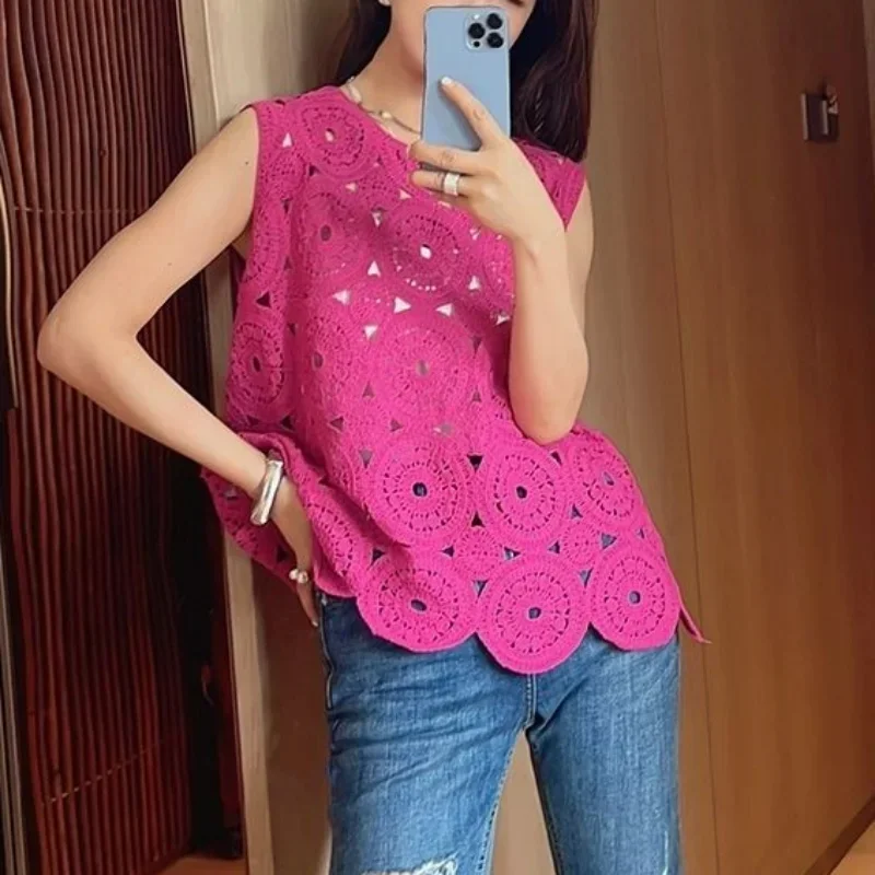 Y2k Aesthetic Korean Fashion Streetwear Pull Femme O Neck Solid Color Knit Pullover Hook Flower Hollow Loose Vests Sweaters
Y2k Aesthetic Korean Fashion Streetwear Pull Femme O Neck Solid Color Knit Pullover Hook Flower Hollow Loose Vests Sweaters