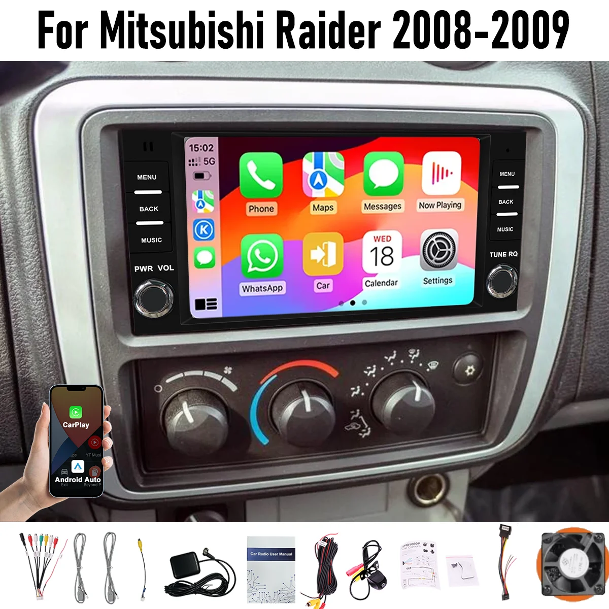 7“ Apple CarPlay Android auto For Mitsubishi Raider 2008-2009 6-128GB (8CORE) Screen Android15 Head Unit GPS Navigation Radio
7“ Apple CarPlay Android auto For Mitsubishi Raider 2008-2009 6-128GB (8CORE) Screen Android15 Head Unit GPS Navigation Radio