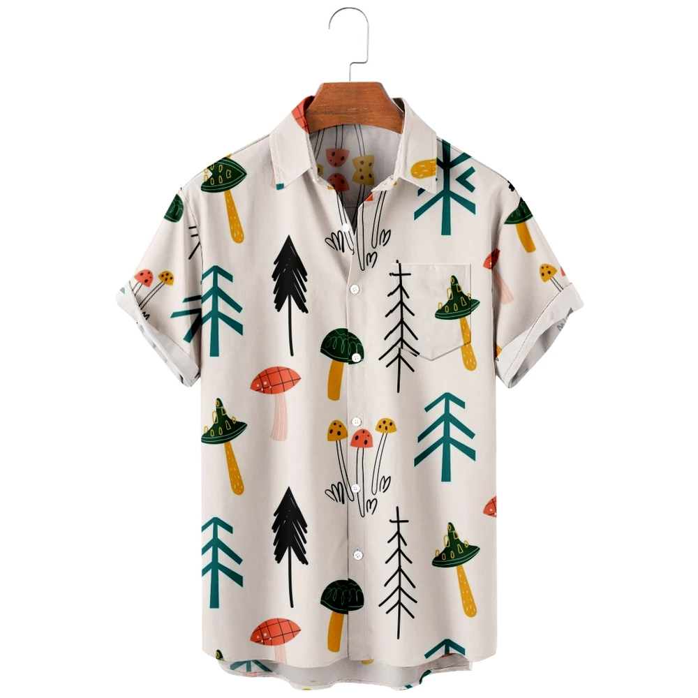 2022 new men's casual breathable short sleeve top fashion Lapel men's shirt Hawaii with beach mushroom
2022 new men's casual breathable short sleeve top fashion Lapel men's shirt Hawaii with beach mushroom