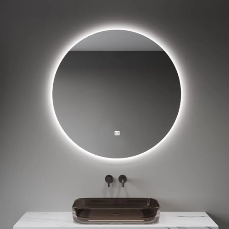20"Round Backlit Bathroom Mirror with Lights, Circle LED Smart Mirror for Bathroom, Stepless Dimmable, 3-Color Dimming, Mounted
20"Round Backlit Bathroom Mirror with Lights, Circle LED Smart Mirror for Bathroom, Stepless Dimmable, 3-Color Dimming, Mounted