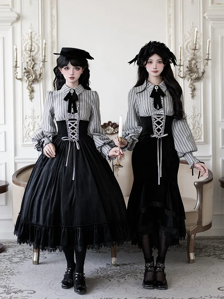 At The End With Puji Original Fake Two Piece Fishbone Op Fish Tail Dress Sweet Girl Twin Winter Lolita Princess Dress Set
At The End With Puji Original Fake Two Piece Fishbone Op Fish Tail Dress Sweet Girl Twin Winter Lolita Princess Dress Set