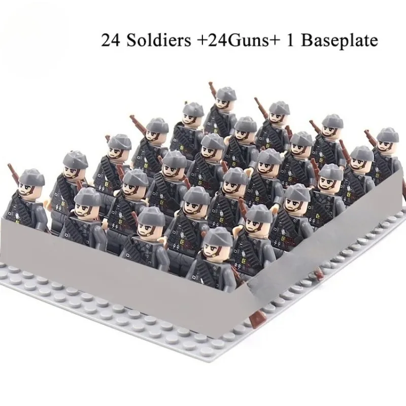 24pcs,World War II troops, United States, Soviet Union, China, British soldiers, action figures, children's toys.
24pcs,World War II troops, United States, Soviet Union, China, British soldiers, action figures, children's toys.