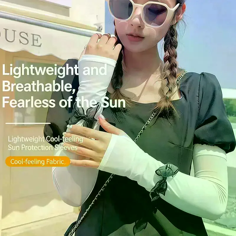 Elegant Pearlescent Yarn Bow Sun Protection Arm Sleeves For Women Summer Ins Style Ice Silk Arm Sleeves Flared Sleeves
Elegant Pearlescent Yarn Bow Sun Protection Arm Sleeves For Women Summer Ins Style Ice Silk Arm Sleeves Flared Sleeves