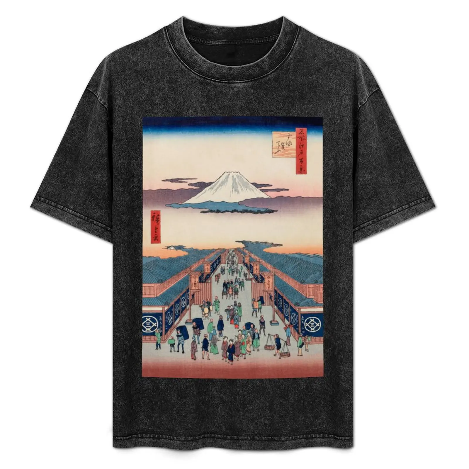 Mount Fuji above Ancient Street Ukiyo-e Japanese Art T-Shirt Urban Style Casual Short Sleeve Top
Mount Fuji above Ancient Street Ukiyo-e Japanese Art T-Shirt Urban Style Casual Short Sleeve Top