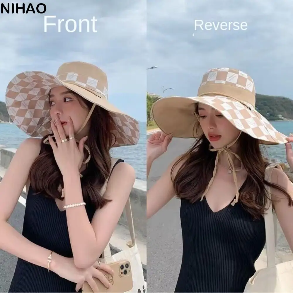 Fashion Foldable Women Sun Hat Korean style UV Protection Double-sided Bucket Hat Large Brim Sunshade Beach Hat Outdoor
Fashion Foldable Women Sun Hat Korean style UV Protection Double-sided Bucket Hat Large Brim Sunshade Beach Hat Outdoor