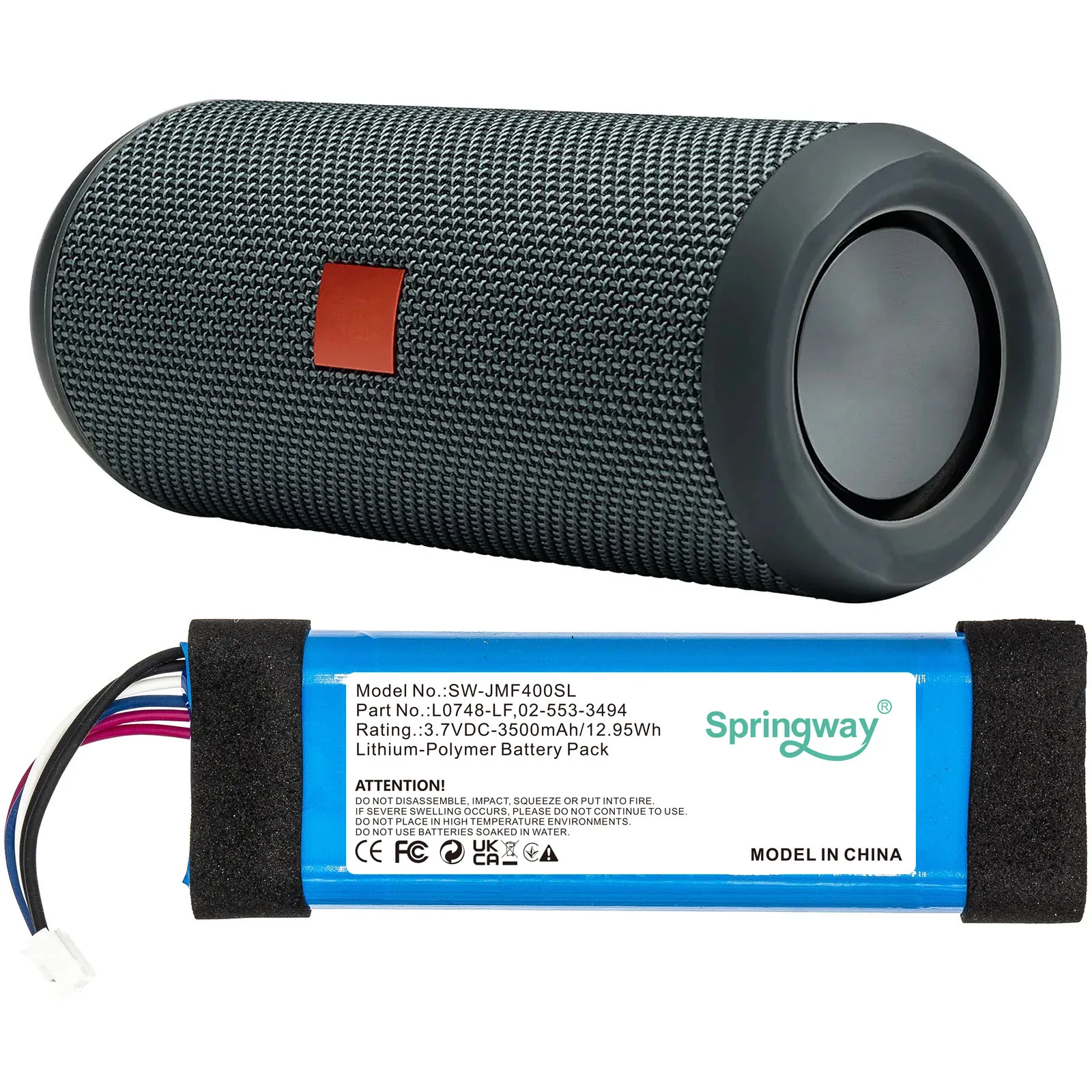 Battery For JBL Flip Essential Flip 3 Stealth Edition Flip 3 SE 02-553-3494 GSP872693 L0748-LF Replacement
Battery For JBL Flip Essential Flip 3 Stealth Edition Flip 3 SE 02-553-3494 GSP872693 L0748-LF Replacement
