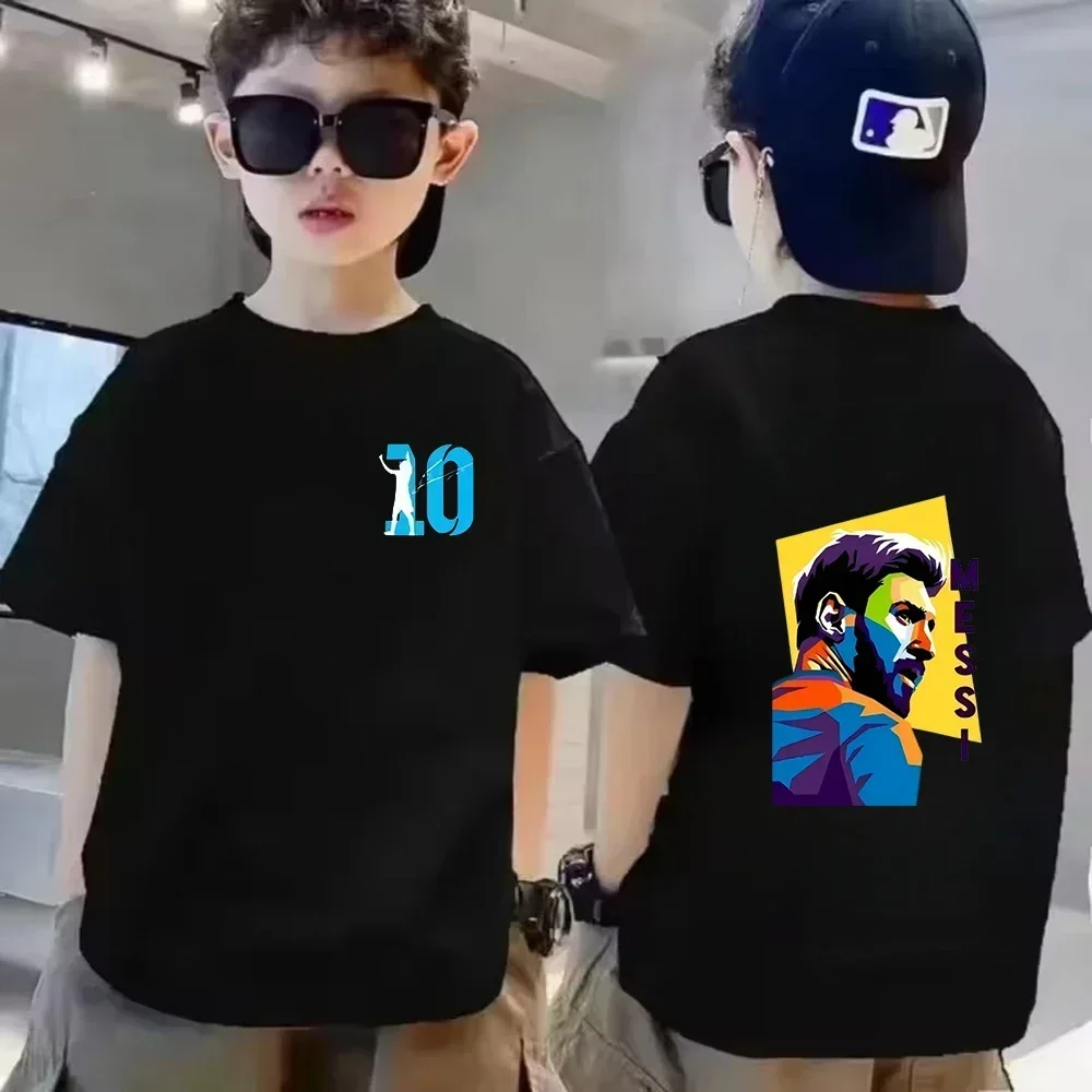 Summer Cotton Children T-shirt Short Sleeve Messi Double-sided Print Casual Fashion Sports Tee Top Kid Y2k Baby Boy Girl Clothes
Summer Cotton Children T-shirt Short Sleeve Messi Double-sided Print Casual Fashion Sports Tee Top Kid Y2k Baby Boy Girl Clothes