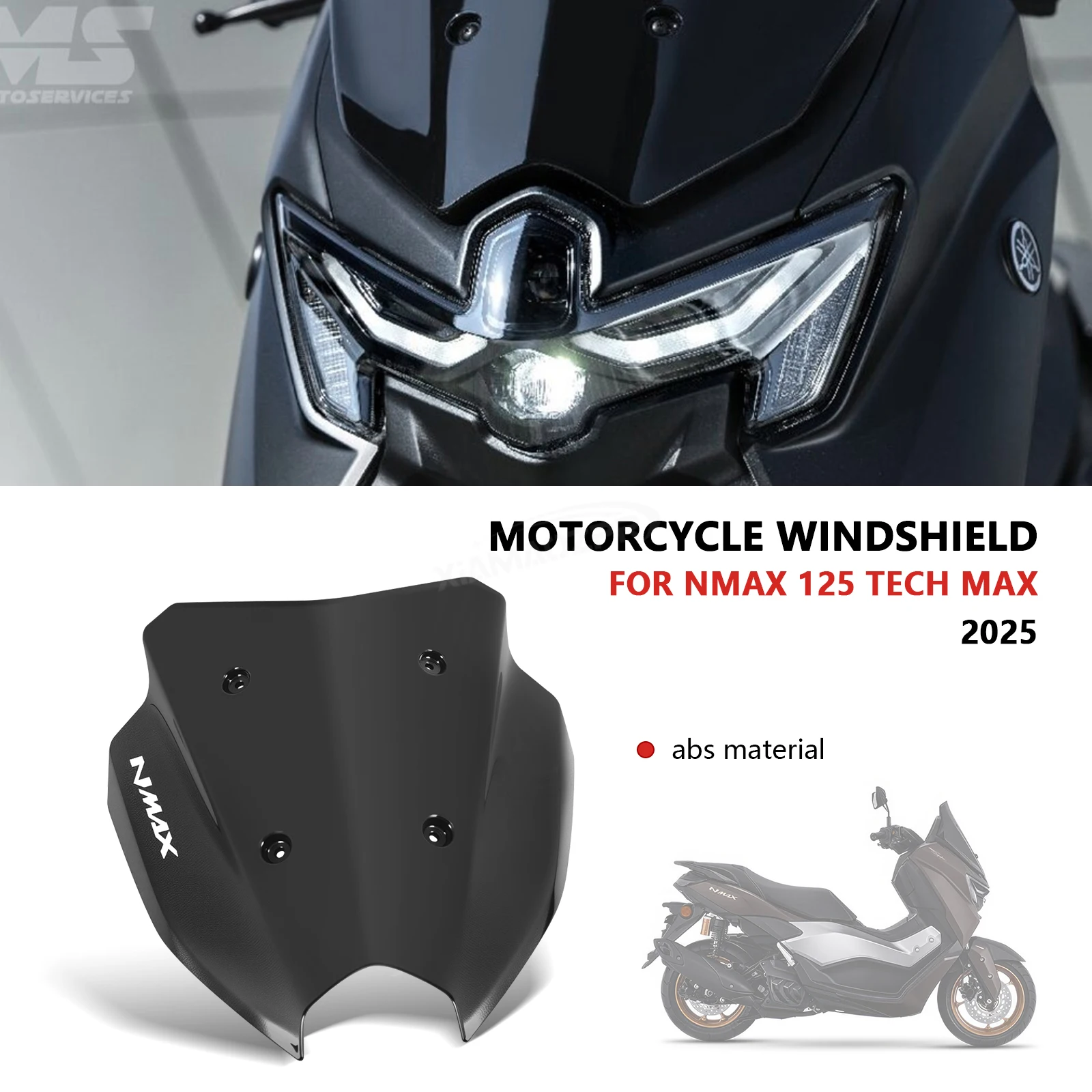 For NMax 125 and Tech Max 2025 and above Windshield Windscreen Sports Screen Black
For NMax 125 and Tech Max 2025 and above Windshield Windscreen Sports Screen Black