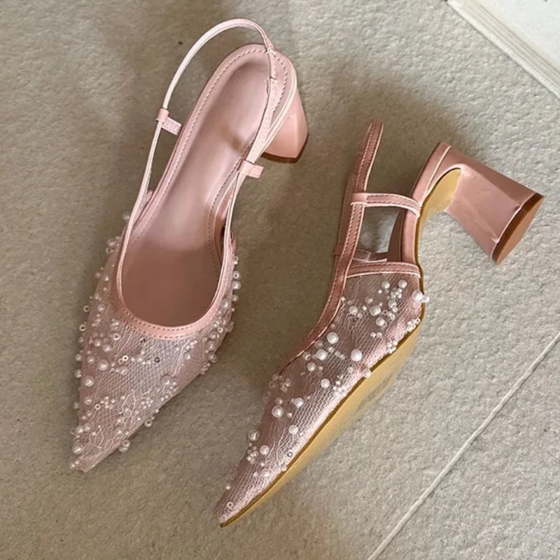 2026 New String Bead Mesh Design Chunky Heel Women Pumps Sexy Pointed Toe Elegant High Heels Luxury Wedding Bridal Designer Shoe
2026 New String Bead Mesh Design Chunky Heel Women Pumps Sexy Pointed Toe Elegant High Heels Luxury Wedding Bridal Designer Shoe
