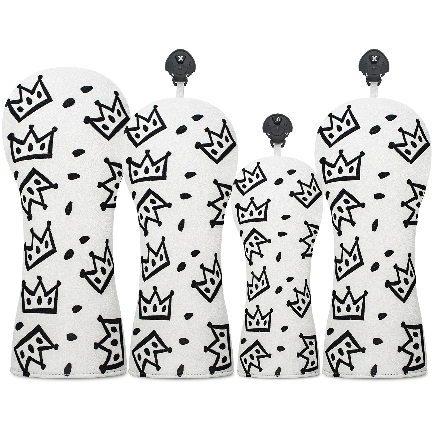 Cheese Crown Golf Club Head Cover - White with Black and White Swiss Cheese and Crown Design, Golf Accessories
Cheese Crown Golf Club Head Cover - White with Black and White Swiss Cheese and Crown Design, Golf Accessories