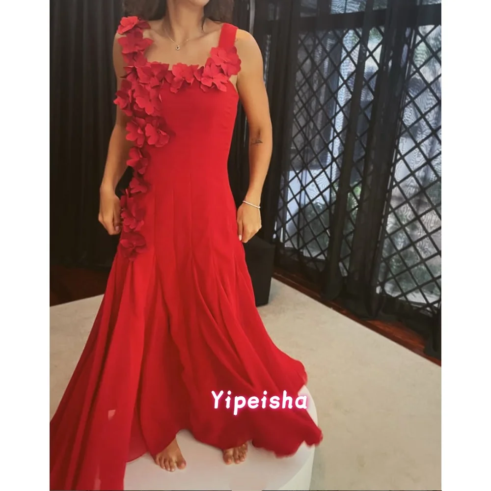 Customized Women Jersey Handmade Flower Ruched A-line Evening Dresses Classic Square Collar Floor Lenght Prom Gowns
Customized Women Jersey Handmade Flower Ruched A-line Evening Dresses Classic Square Collar Floor Lenght Prom Gowns