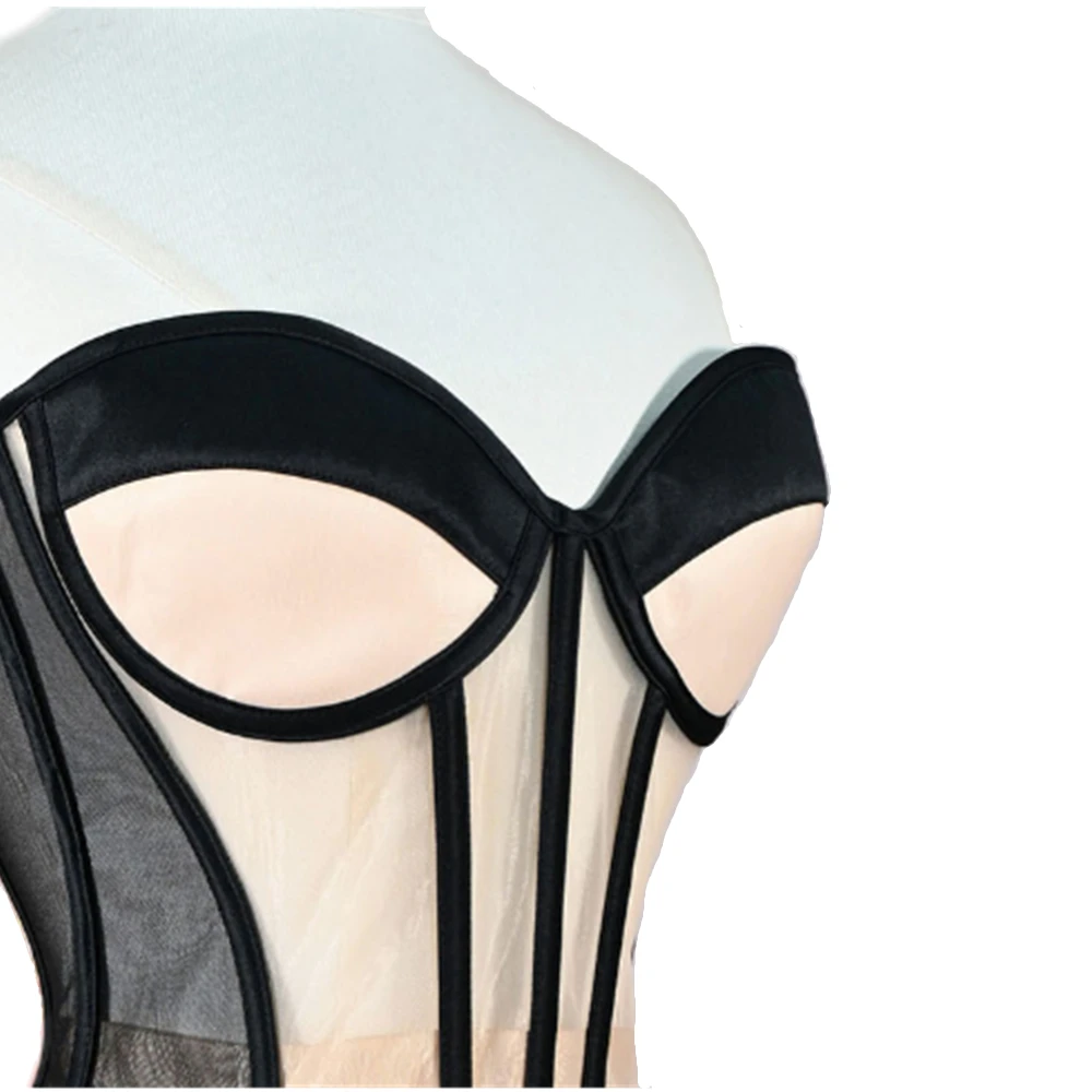 Women Fancy Corset Bustiers Overbust With Bra Sheer Mesh Lace Up Steel Boned Bodices Shaper Lingerie Elegant Wedding Costume
Women Fancy Corset Bustiers Overbust With Bra Sheer Mesh Lace Up Steel Boned Bodices Shaper Lingerie Elegant Wedding Costume