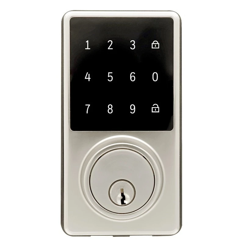 Door Locks, Electronic Deadbolt with Touchscreen in Satin Nickel, 8733500
Door Locks, Electronic Deadbolt with Touchscreen in Satin Nickel, 8733500