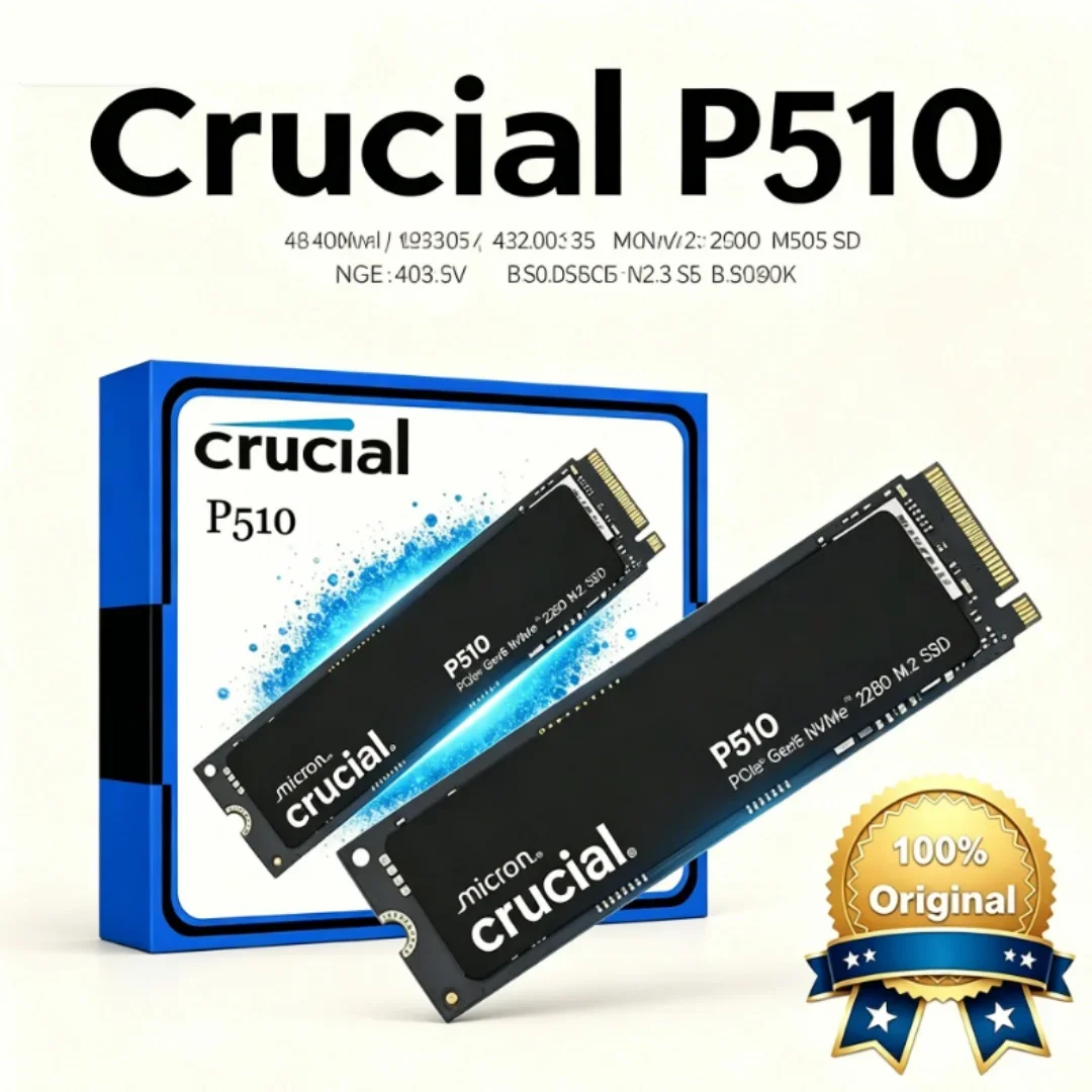 Super Fast Gen5 NVMe M.2 2280 Crucial P510 SSD PCIe 5.0 1TB 2TB Internal Solid State Drive for Laptop Desktop Gaming Hard Disk
Super Fast Gen5 NVMe M.2 2280 Crucial P510 SSD PCIe 5.0 1TB 2TB Internal Solid State Drive for Laptop Desktop Gaming Hard Disk