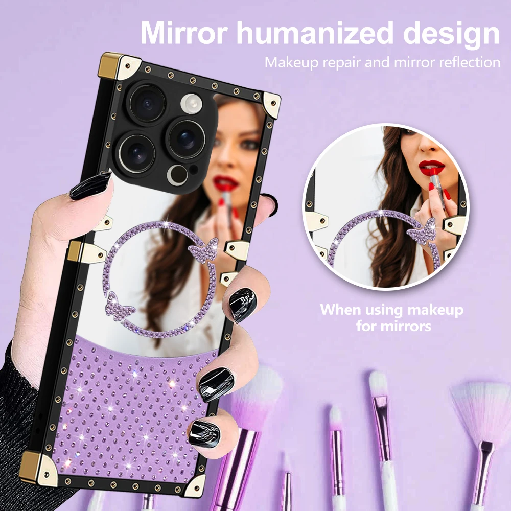 Luxury Glitter Diamond Butterfly Cover Fashion Women Makeup Mirror Phone Case for iphone 16 PRO MAX 16E 15 PRO MAX 13 14 16 Plus
Luxury Glitter Diamond Butterfly Cover Fashion Women Makeup Mirror Phone Case for iphone 16 PRO MAX 16E 15 PRO MAX 13 14 16 Plus