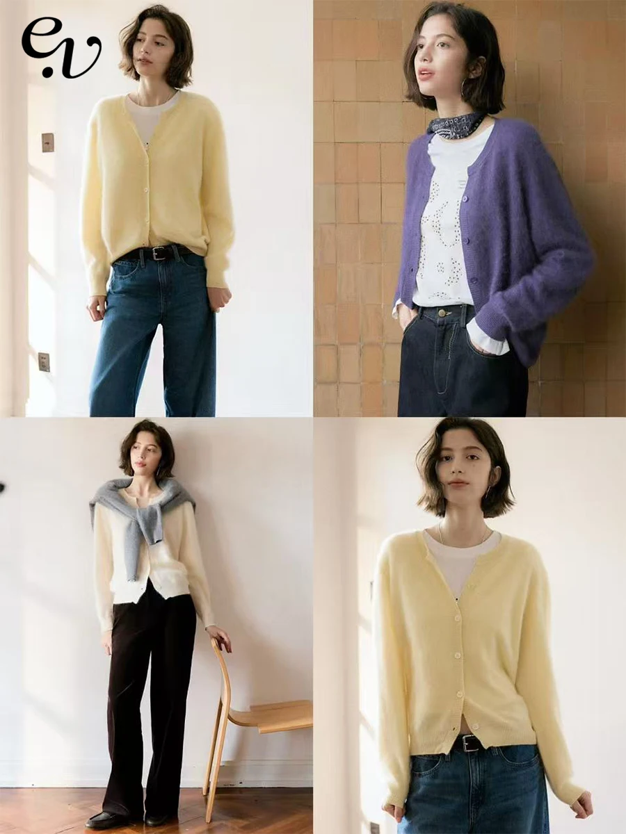 Винтажный вязаный кардиган свободного кроя из смесовой шерсти с кашемиром, однотонный, с V-образным вырезом, длинный, в повседневном стиле, простой и элегантный.
Винтажный вязаный кардиган свободного кроя из смесовой шерсти с кашемиром, однотонный, с V-образным вырезом, длинный, в повседневном стиле, простой и элегантный.