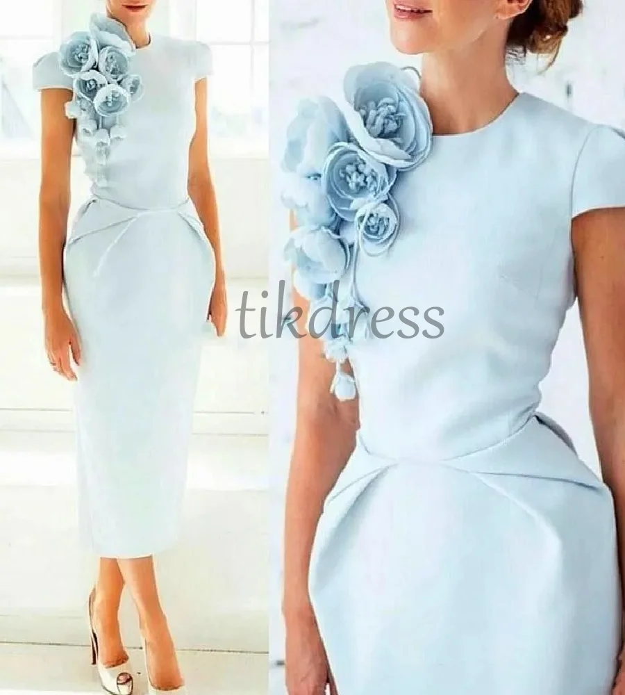 Elegant Blue Mother Of The Bride Dress 2025 Sheath Tea Length Florals Wedding Guest Dress Short Sleeve Formal Evening Birthday
Elegant Blue Mother Of The Bride Dress 2025 Sheath Tea Length Florals Wedding Guest Dress Short Sleeve Formal Evening Birthday