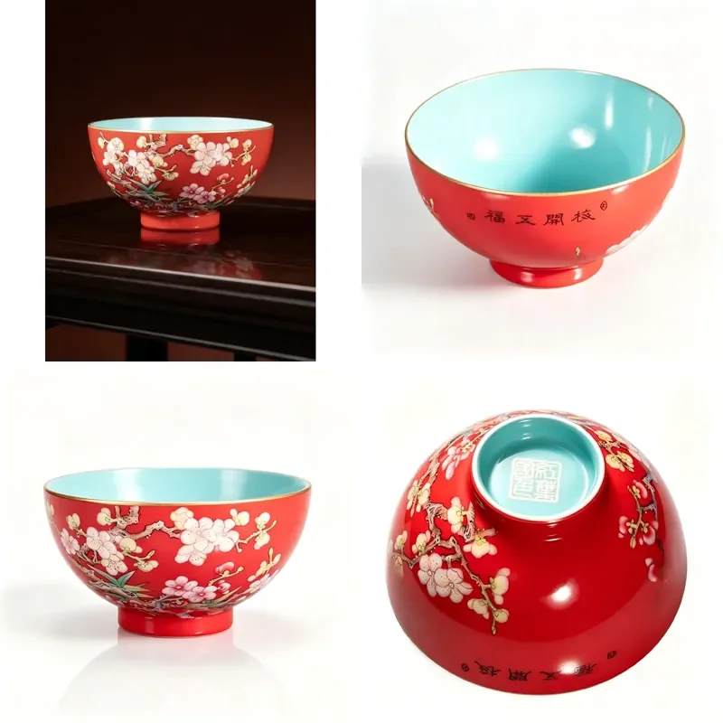 【CHIMU HOME】 Red porcelain plum blossom teacup 350ml heat resistant for daily drinking
【CHIMU HOME】 Red porcelain plum blossom teacup 350ml heat resistant for daily drinking