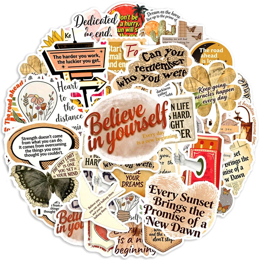 10/30/50pcs Retro Cartoon Inspirational Quote Stickers Waterproof DIY Notebook Motorcycle Laptop Luggage Aesthetic Sticker Decal
10/30/50pcs Retro Cartoon Inspirational Quote Stickers Waterproof DIY Notebook Motorcycle Laptop Luggage Aesthetic Sticker Decal