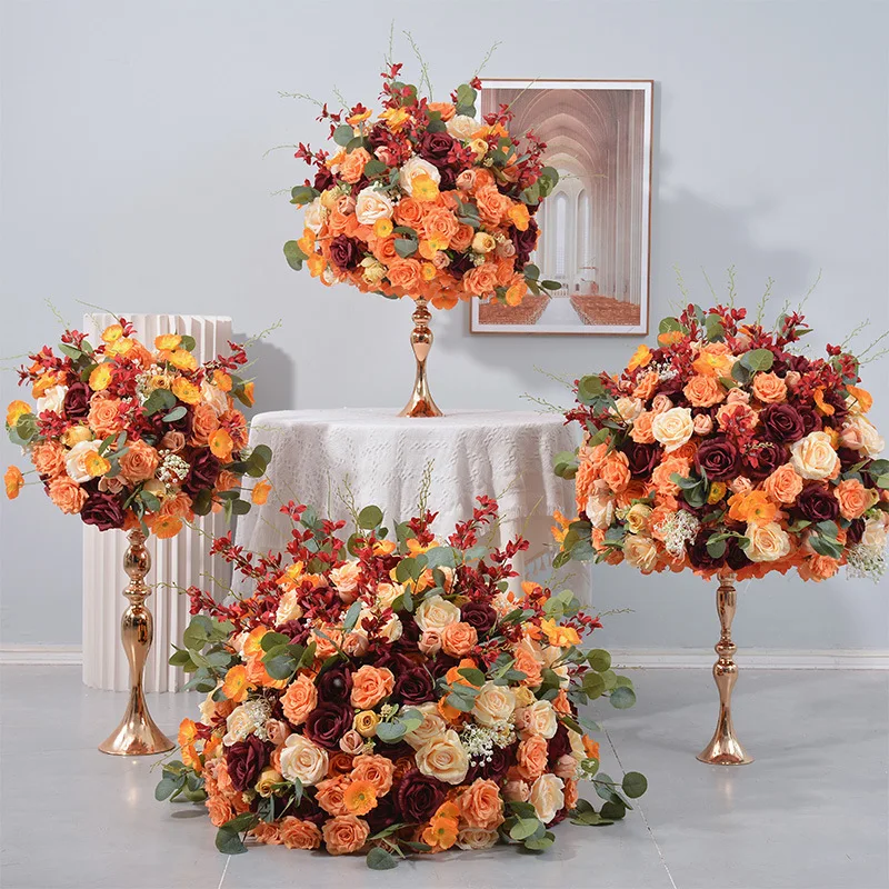 High Quality Orange Flower Ball Silk Flower Decors Table Artificial Rose Ornament
High Quality Orange Flower Ball Silk Flower Decors Table Artificial Rose Ornament