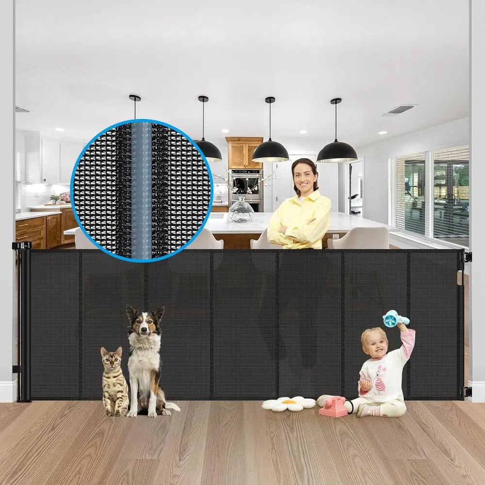 Reinorced 42" Tall X 120" Extra Wide Retractable Baby Gate Extra Long Baby Gates or Large Openings Prevent Kids and Pets rom Jum
Reinorced 42" Tall X 120" Extra Wide Retractable Baby Gate Extra Long Baby Gates or Large Openings Prevent Kids and Pets rom Jum
