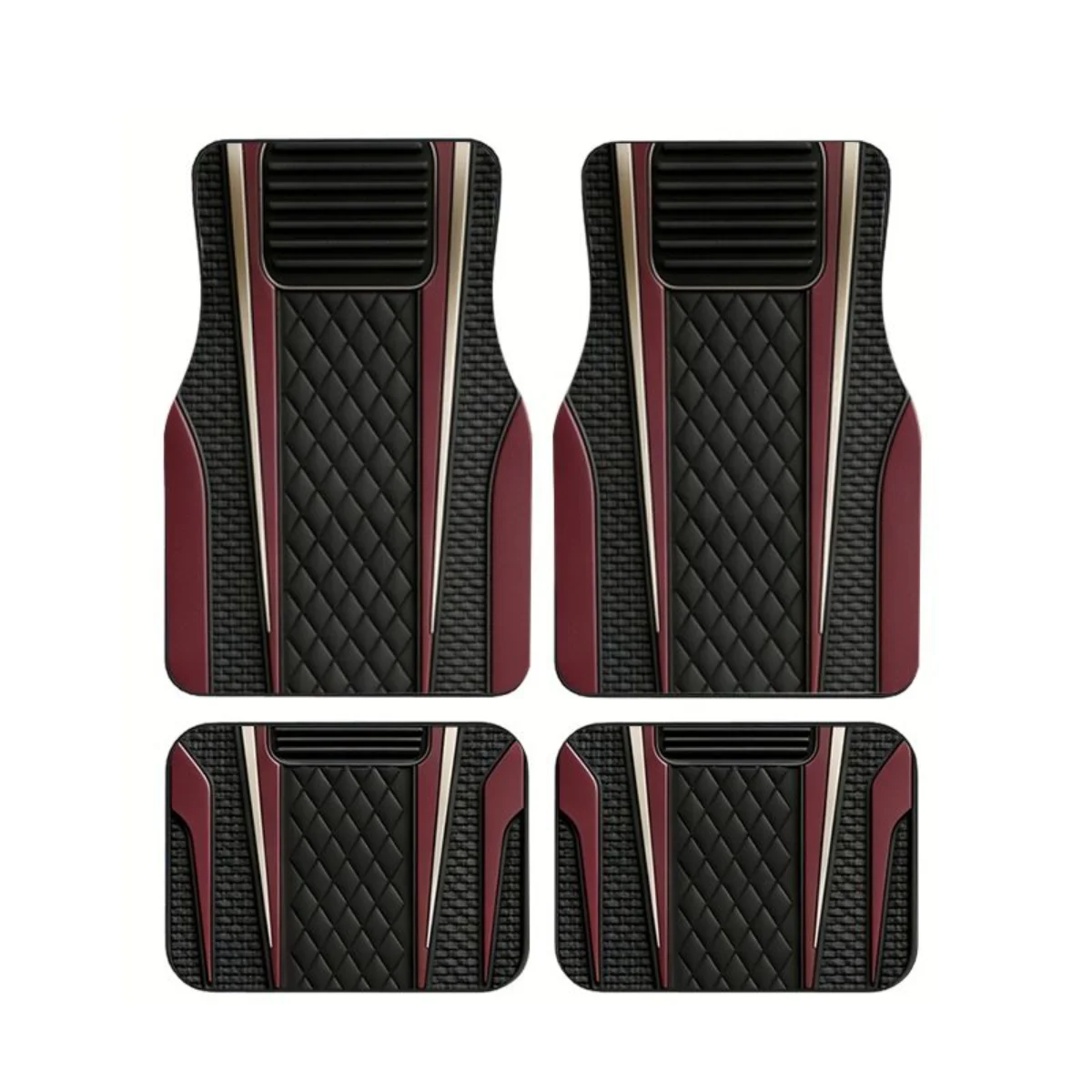 Universal 4 Pcs Car Floor Mats Diamond Quilted Print Vertical Stripe Print Waterproof Anti-slip Auto Foot Carpet Pads For SUV
Universal 4 Pcs Car Floor Mats Diamond Quilted Print Vertical Stripe Print Waterproof Anti-slip Auto Foot Carpet Pads For SUV
