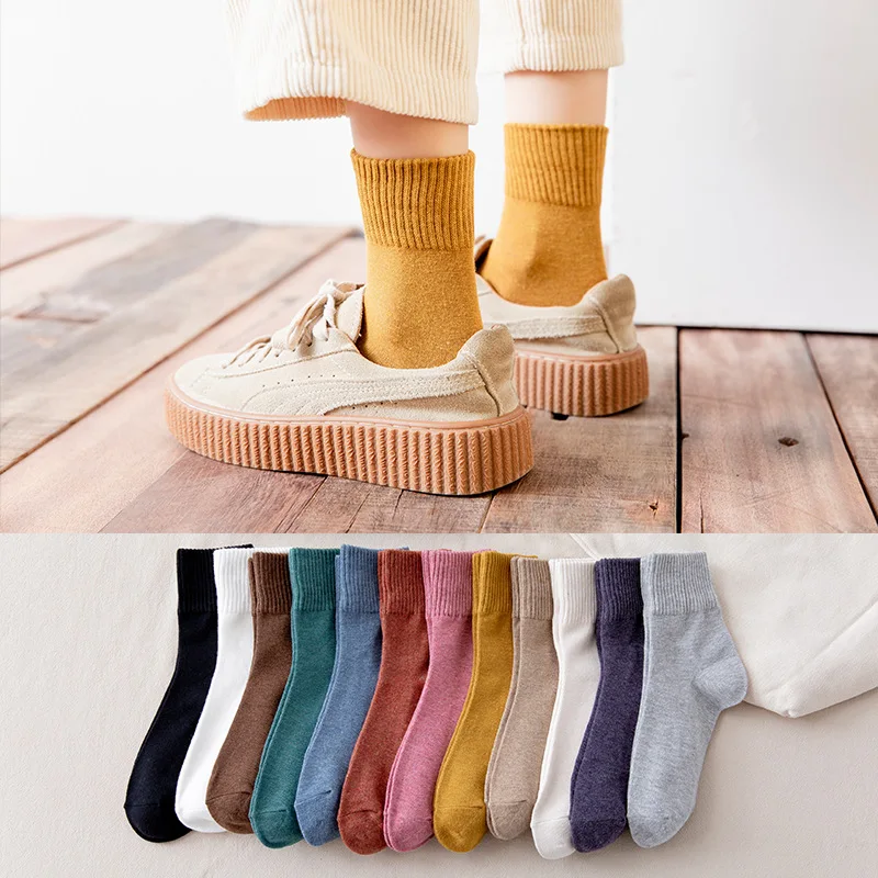 Random 5 Pairs Solid Color Autumn Winter Simple Women's Mid-tube Harajuku Socks Cotton Casual Comfortable Breathable Soft Sock
Random 5 Pairs Solid Color Autumn Winter Simple Women's Mid-tube Harajuku Socks Cotton Casual Comfortable Breathable Soft Sock