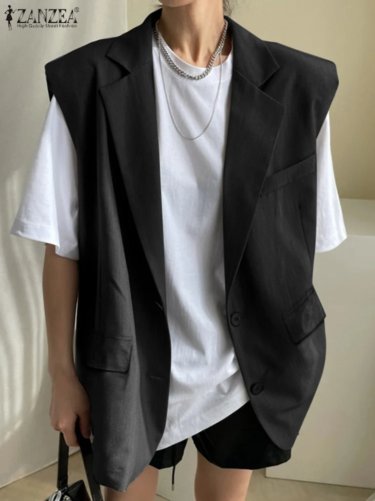 ZANZEA Women Lapel Neck Blazer Female Loose Casual Sleeveless Office Suits2023 Fashion Elegant Korean Style Formal Suit Coats
ZANZEA Women Lapel Neck Blazer Female Loose Casual Sleeveless Office Suits2023 Fashion Elegant Korean Style Formal Suit Coats