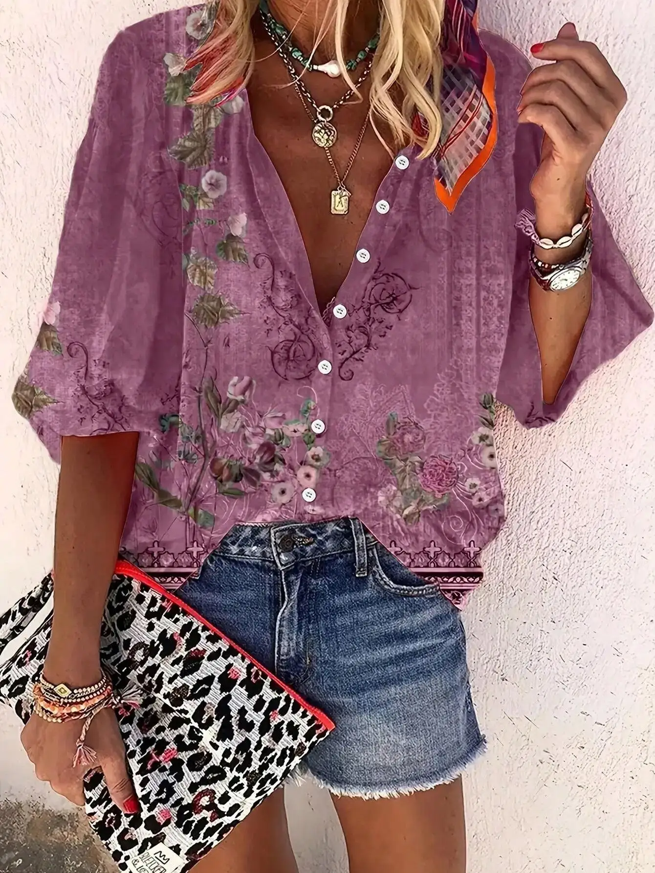 Floral Print 3/4 Sleeve Women's Blouse Casual Vacation Spring
Floral Print 3/4 Sleeve Women's Blouse Casual Vacation Spring