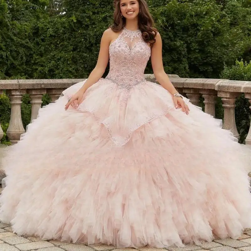 Customized Pink Quinceanera Dress Ball Gown Appliques Beads Sleeveless Ruffles Sweet 16 Dresses Birthday Gowns Vestido De 15
Customized Pink Quinceanera Dress Ball Gown Appliques Beads Sleeveless Ruffles Sweet 16 Dresses Birthday Gowns Vestido De 15