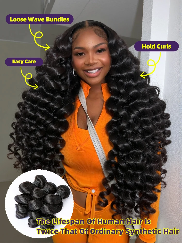 Smilegirl 32 34 Inch Loose Deep Wave Human Hair Bundles Curly Hair Brazilian Weaving 1/3/4 Natural Color Braiding Unprocessed Bundle
Smilegirl 32 34 Inch Loose Deep Wave Human Hair Bundles Curly Hair Brazilian Weaving 1/3/4 Natural Color Braiding Unprocessed Bundle