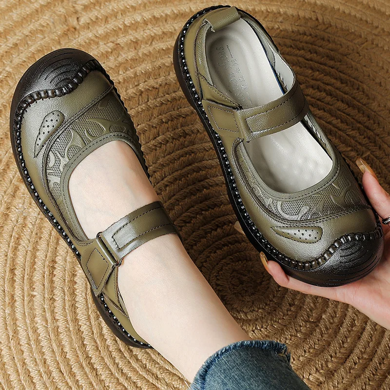 Authentic New Leather Women's Flats Durable Mary Jane Anti-Kick Moccasins Brown Autumn Shallow Design for Ladies
Authentic New Leather Women's Flats Durable Mary Jane Anti-Kick Moccasins Brown Autumn Shallow Design for Ladies