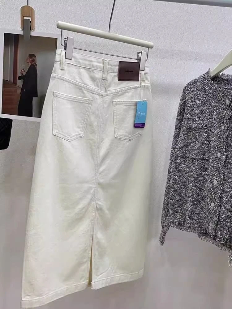 Off-white Denim Skirt Women's Summer 2026 New High-waisted Retro Split A-word Hip Skirt
Off-white Denim Skirt Women's Summer 2026 New High-waisted Retro Split A-word Hip Skirt