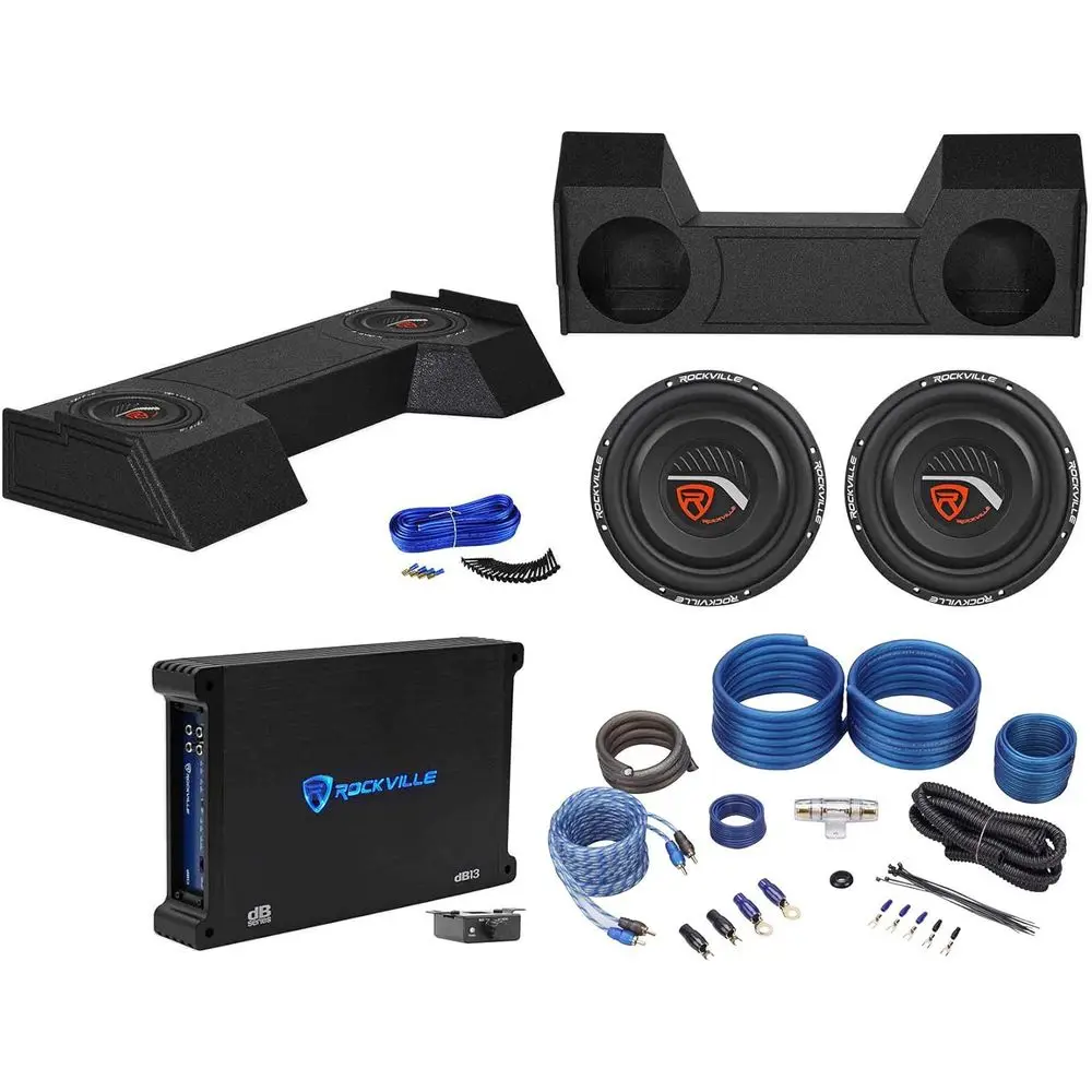 (2) 12" 4-Ohm Subwooers+Amp+Bedlined Sub Box+or 2019-2020 Crew Cab
(2) 12" 4-Ohm Subwooers+Amp+Bedlined Sub Box+or 2019-2020 Crew Cab