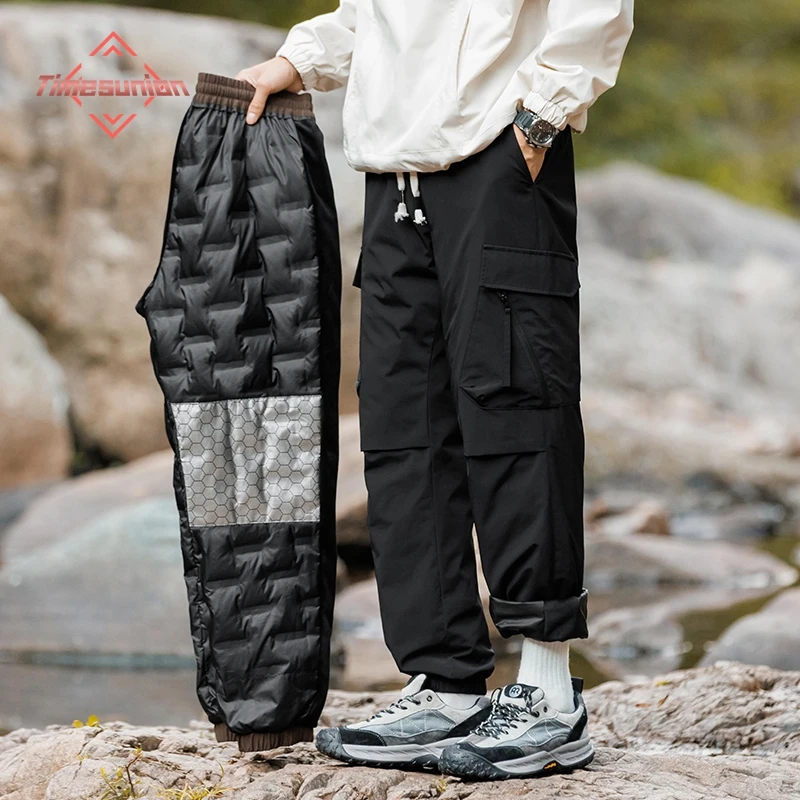 Пуховые брюки мужские из 90% белого утиного пуха с подкладкой зимние теплые брюки уличные водонепроницаемые ветрозащитные повседневные прямые термопуховые брюки
Пуховые брюки мужские из 90% белого утиного пуха с подкладкой зимние теплые брюки уличные водонепроницаемые ветрозащитные повседневные прямые термопуховые брюки