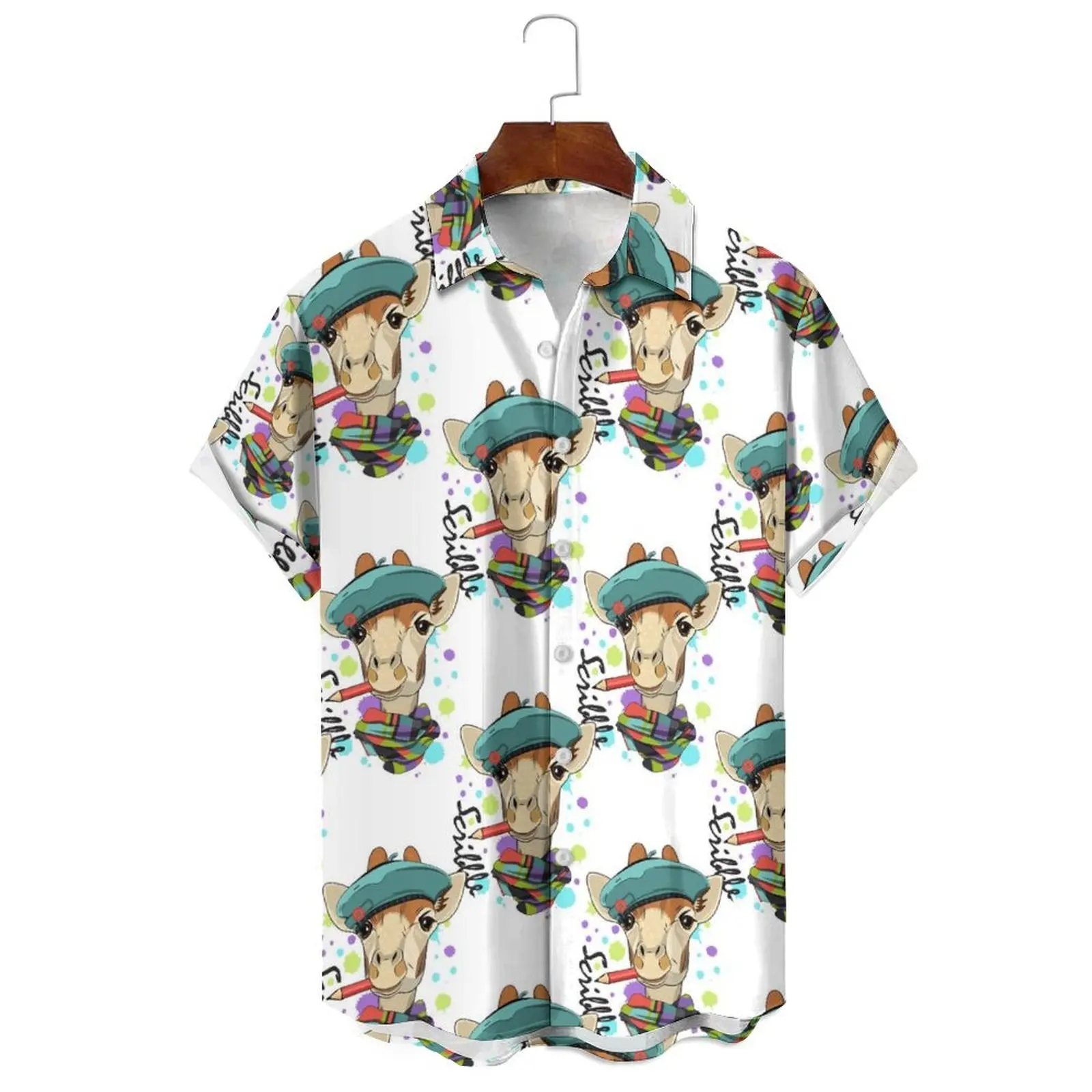Men's/Women's Summer Fashion Loose Casual Cartoon Animal Illustration Printed Solid Color Single-Breasted Short-Sleeved Shirt
Men's/Women's Summer Fashion Loose Casual Cartoon Animal Illustration Printed Solid Color Single-Breasted Short-Sleeved Shirt