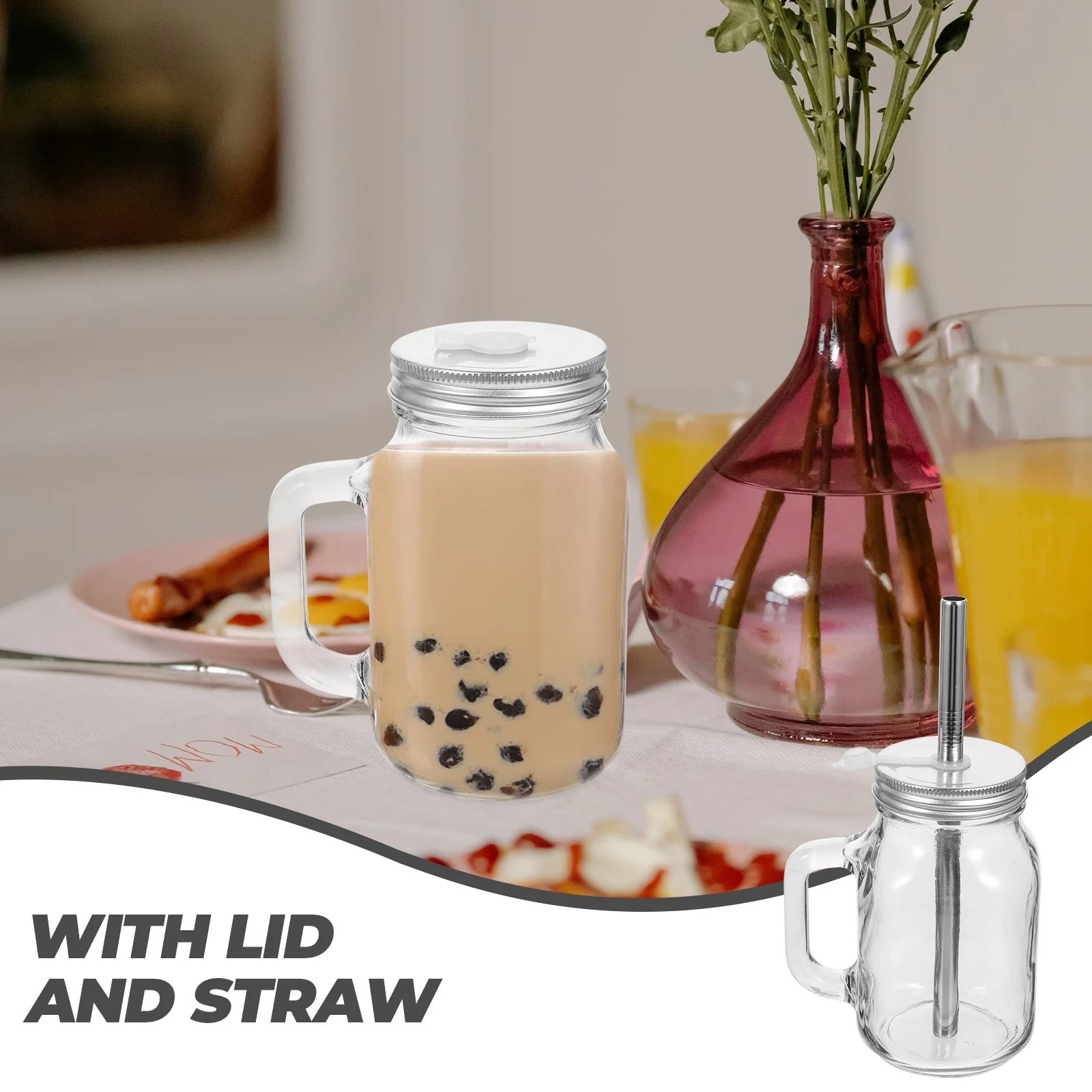 2Sets Large Capacity Straw Cups Glass Juice Bottle Milk Tea Cup Flat Bottom Practical Glass Bottles Milk Tea Cup
2Sets Large Capacity Straw Cups Glass Juice Bottle Milk Tea Cup Flat Bottom Practical Glass Bottles Milk Tea Cup
