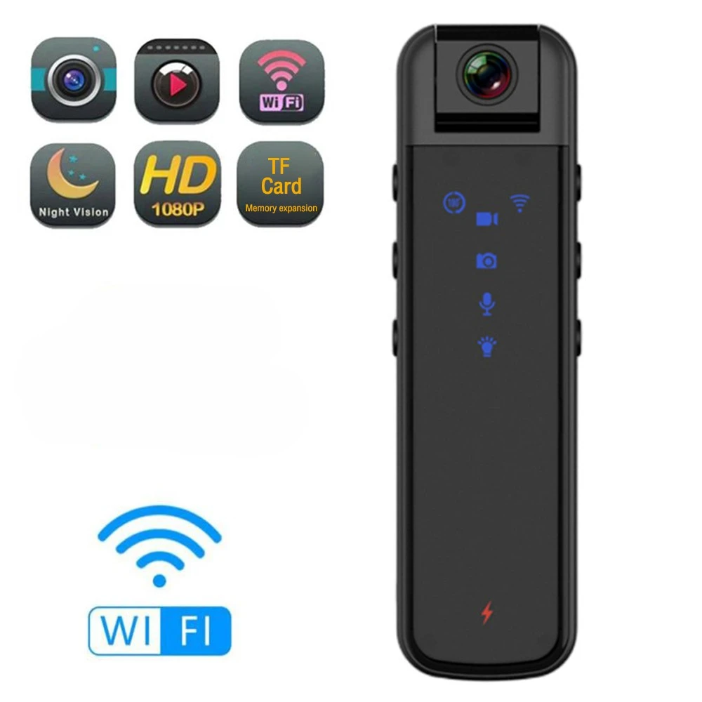 Mini Camera HD 1080P Wireless WiFi Magnetic Security Camcorder Motion DVR Sports DV Pocket Body Camera with Rotating Lens
Mini Camera HD 1080P Wireless WiFi Magnetic Security Camcorder Motion DVR Sports DV Pocket Body Camera with Rotating Lens