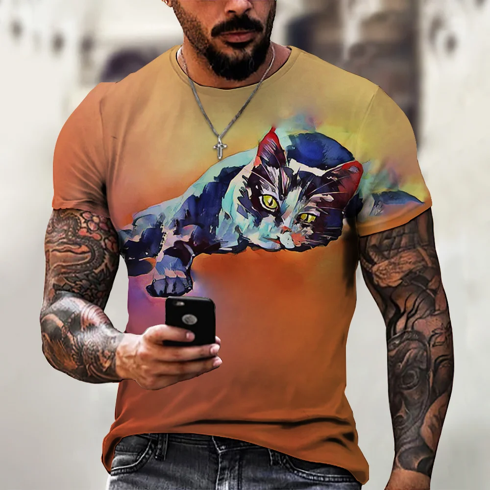 Funny 3D Cat Print T Shirt For Men Casual O-neck Short Sleeve Top Hip Hop Trend Harajuku Streetwear Summer Loose Breathable Tees
Funny 3D Cat Print T Shirt For Men Casual O-neck Short Sleeve Top Hip Hop Trend Harajuku Streetwear Summer Loose Breathable Tees