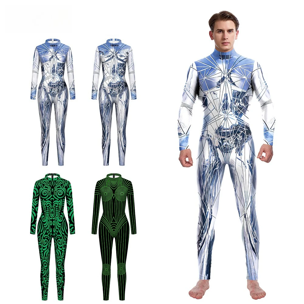 Digital Print Broken Mirror Line Pattern Cosplay Costume Bodysuit Halloween Theme Party Role Playing Outfits for Adult Women Men
Digital Print Broken Mirror Line Pattern Cosplay Costume Bodysuit Halloween Theme Party Role Playing Outfits for Adult Women Men