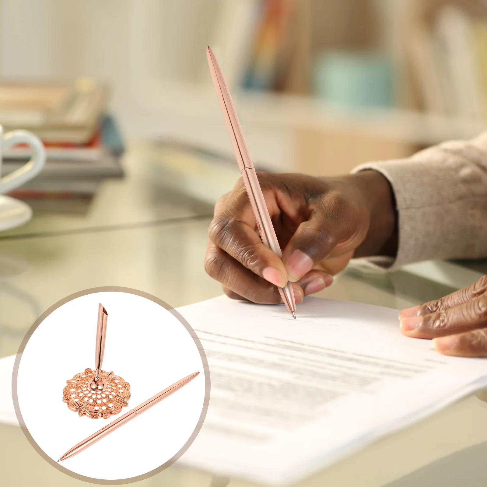 2 Pcs Guestbook Signing Pen Office Pencil Holder Display Stand Metal Rose Gold Wedding Exquisite
2 Pcs Guestbook Signing Pen Office Pencil Holder Display Stand Metal Rose Gold Wedding Exquisite