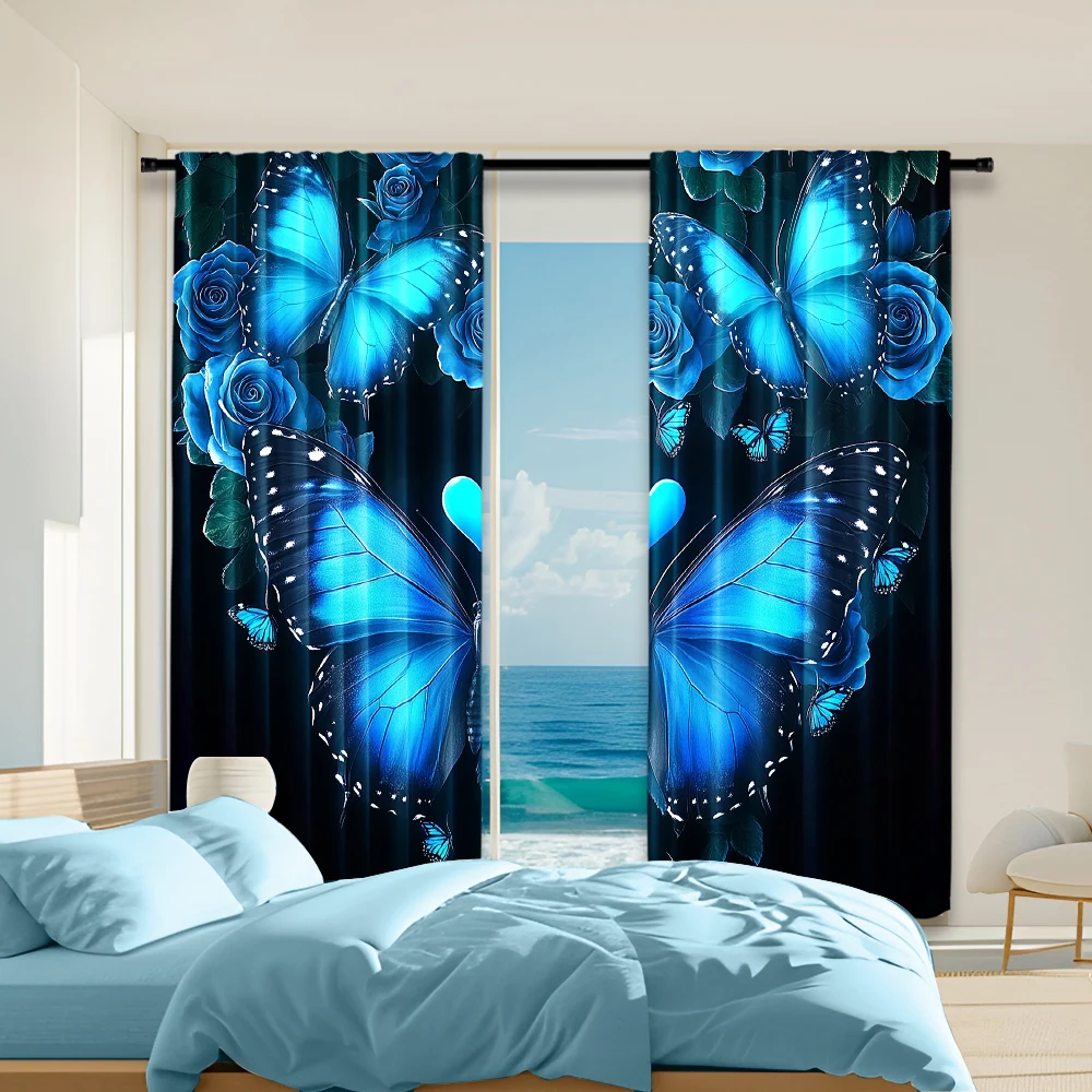 2Pcs Butterfly Printed Curtains Decorative Window Drapes Window Treatments For Bedroom Living Room Home Decoration Room
2Pcs Butterfly Printed Curtains Decorative Window Drapes Window Treatments For Bedroom Living Room Home Decoration Room
