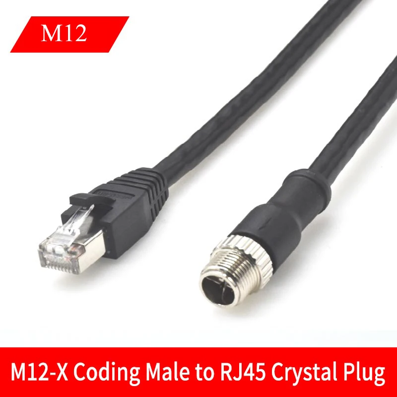 M12 X-type 8 Pin Male to RJ45 Connector Cable CAT6a Network Cord Waterproof M12 8Pin X-Code Industrial Ethernet to rj 45 Line
M12 X-type 8 Pin Male to RJ45 Connector Cable CAT6a Network Cord Waterproof M12 8Pin X-Code Industrial Ethernet to rj 45 Line