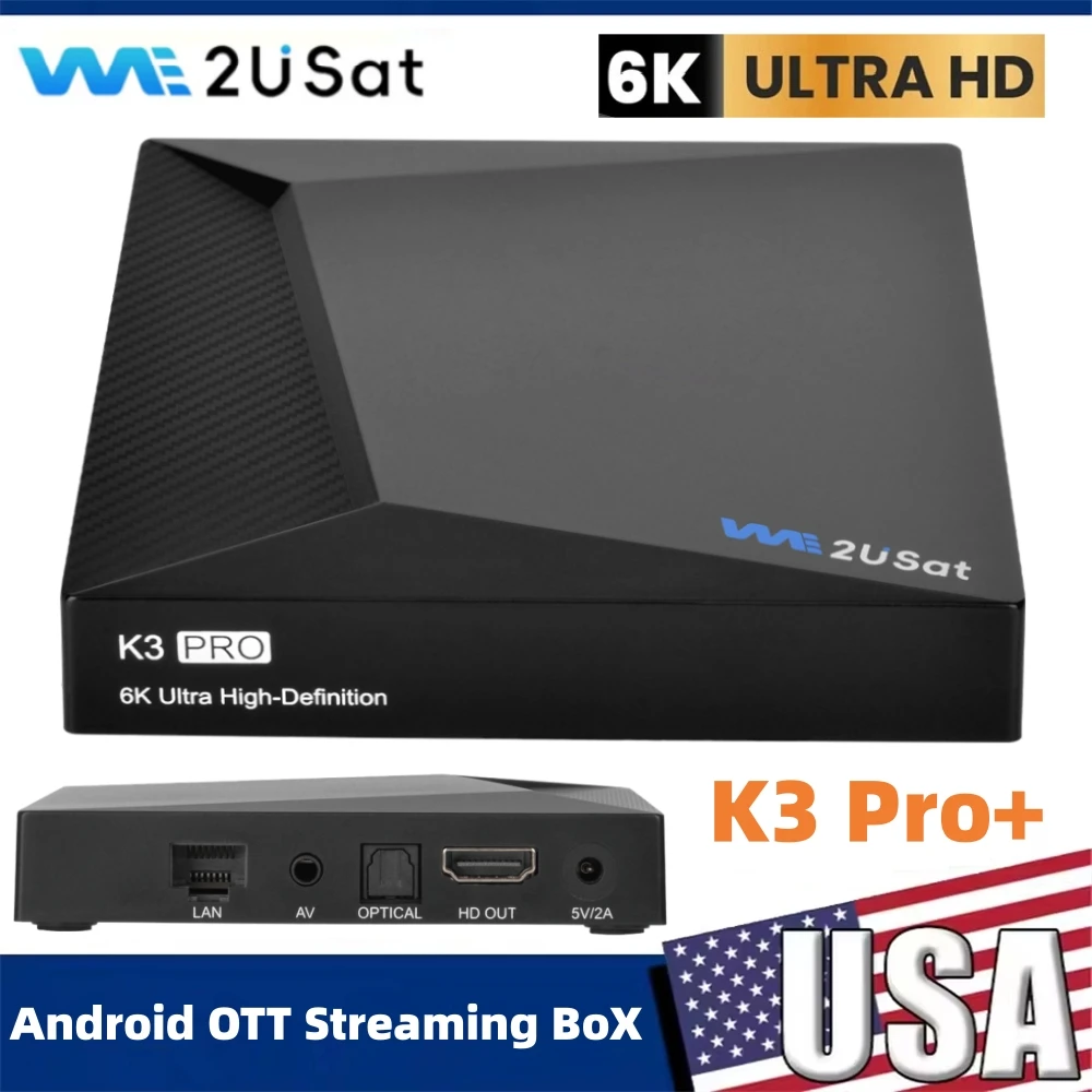 K3 Pro+ 6K HDR Android TV Box 4GB+32GB Built in WiFi-6 2.4GHz/5GHz+Voice Remote Control Streaming Media Player Suitable For US
K3 Pro+ 6K HDR Android TV Box 4GB+32GB Built in WiFi-6 2.4GHz/5GHz+Voice Remote Control Streaming Media Player Suitable For US