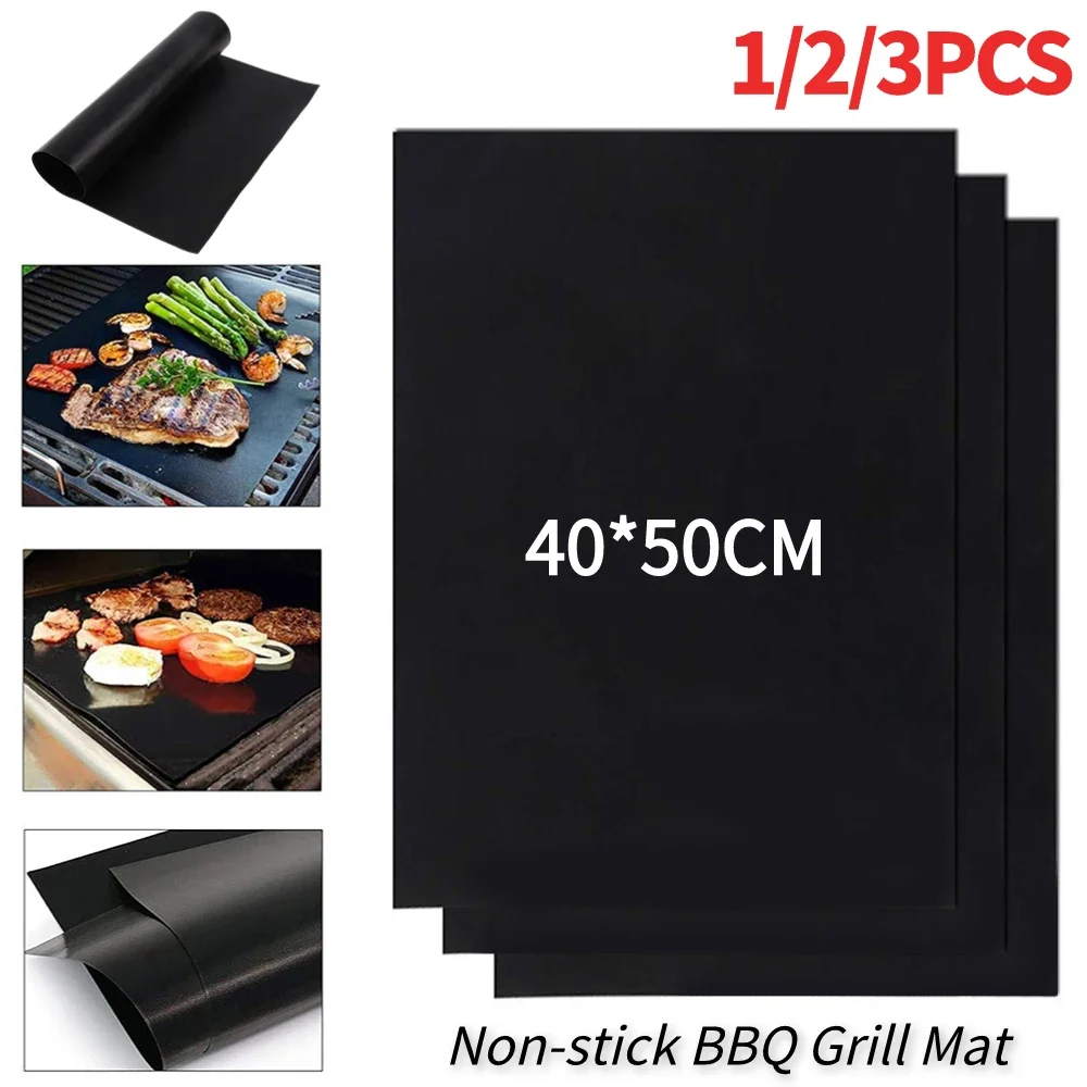 1/2/3pcs 40x50cm BBQ Grill Mat Barbecue Black Outdoor Baking Non Stick Pad Oven Reusable Cooking Plate Mat for BBQ Party Tools
1/2/3pcs 40x50cm BBQ Grill Mat Barbecue Black Outdoor Baking Non Stick Pad Oven Reusable Cooking Plate Mat for BBQ Party Tools